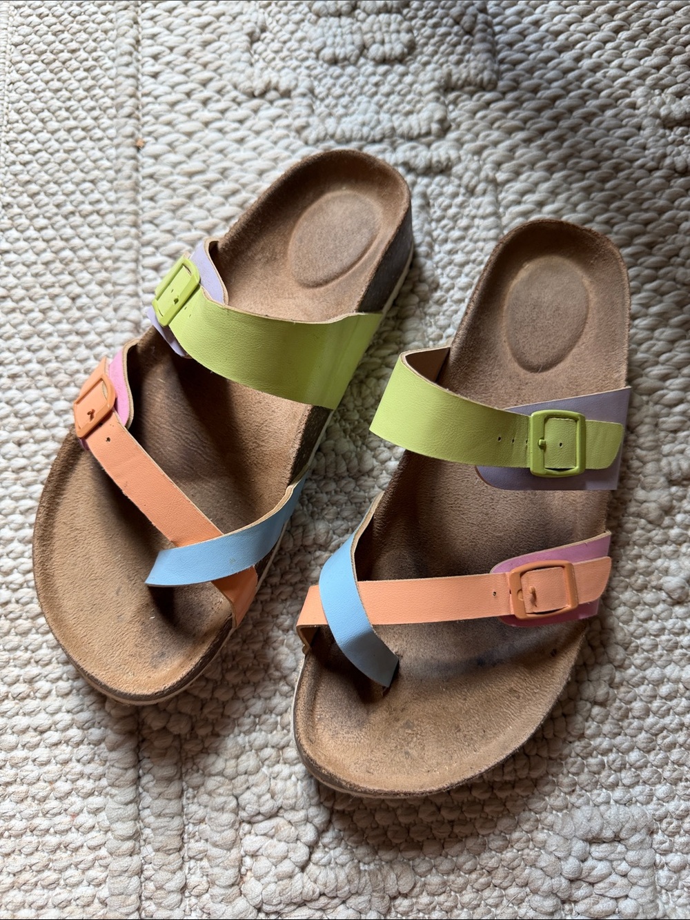 Pastel Multi-Color Strappy Sandals